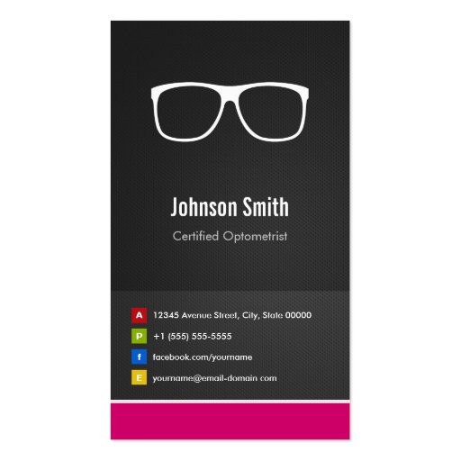 Certified Optometrist Optical Creative Innovative Business Cards (front side)