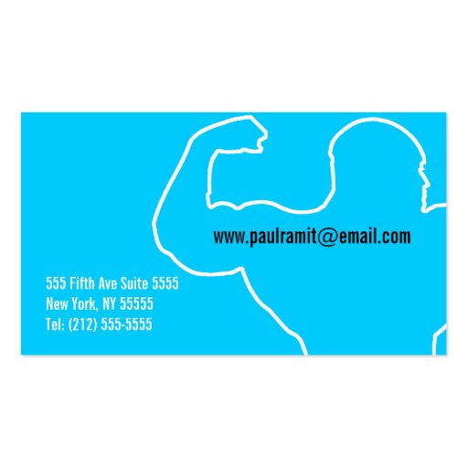 Certified Personal Trainer Business Blue Card Business Card Templates (back side)