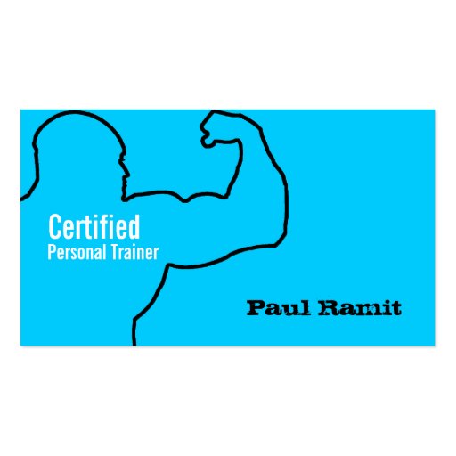 Certified Personal Trainer Business Blue Card Business Card Templates (front side)
