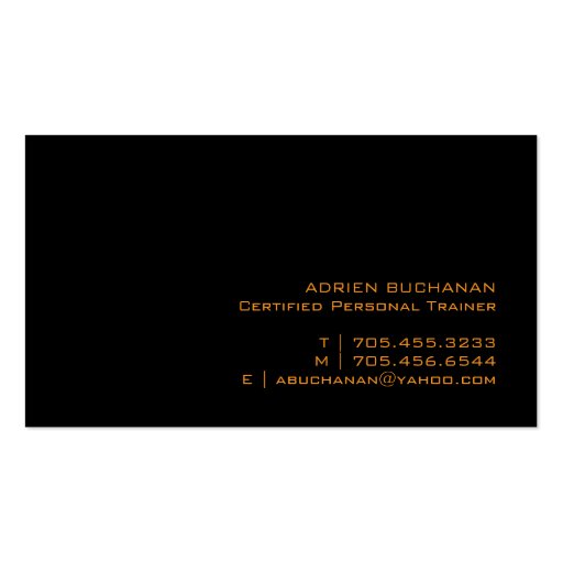 Certified Personal Trainer Business Card (back side)