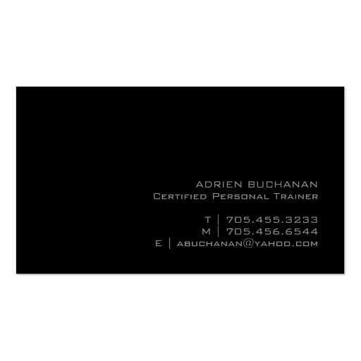 Certified Personal Trainer Business Card Template (back side)