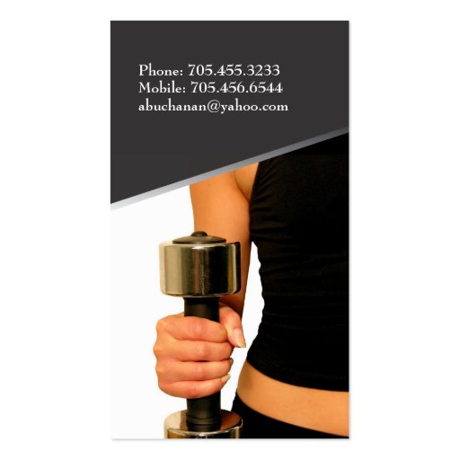 Certified Personal Trainer Business Cards (back side)