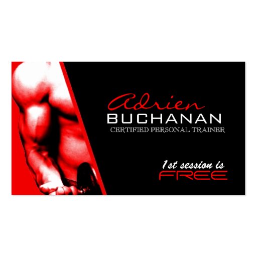 Certified Personal Trainer Business Cards (front side)