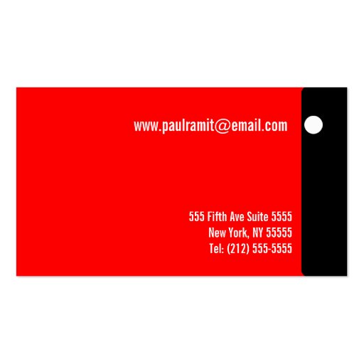 Certified Personal Trainer Business Red Black Card Business Card (back side)