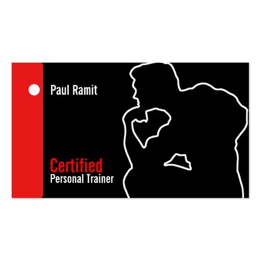 Certified Personal Trainer Business Red Black Card Business Card