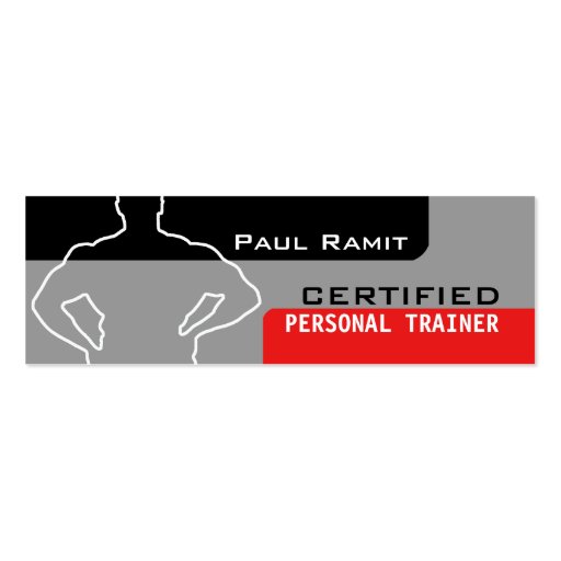 Certified Personal Trainer Red Grey Business Card (front side)