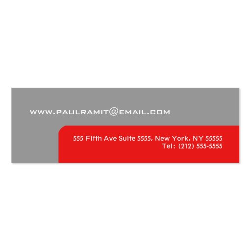 Certified Personal Trainer Red Grey Business Card (back side)