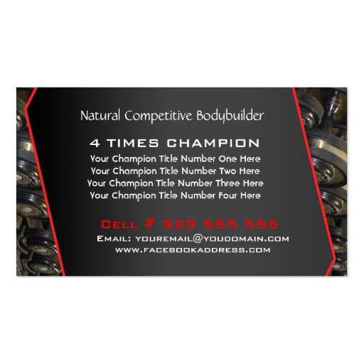 Certified Personal Trainer Template Business Card (back side)