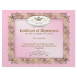 Certifiicate of Achievement Diploma Beauty Pink letterhead