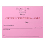 Certify of Professional Care Notepad (Pink)