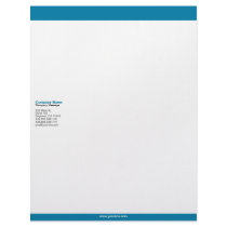 Cerulean Blue Bars Letterhead by Personalization_Shop Cerulean Blue Bars Letterhead