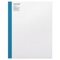 Cerulean Blue Left Sidebar Letterhead
