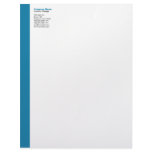 Cerulean Blue Left Sidebar Letterhead