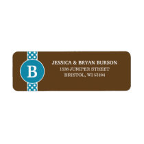 Cerulean Dainty Dots Custom Monogrammed Family Return Address Labels