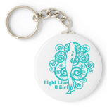 Cervical Cancer Abstract Fight Like a Girl keychains