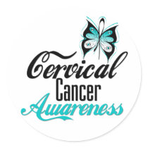 Cervical Cancer Awareness Butterfly stickers by cancerapparel Cervical Cancer Awareness Butterfly stickers