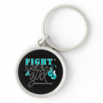 Cervical Cancer Awareness Fight Like a Girl Keychains