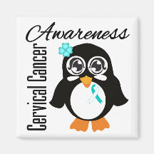 Cervical Cancer Awareness Penguin Refrigerator Magnet
