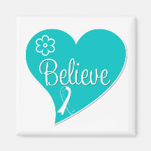 Cervical Cancer Believe Heart Fridge Magnet