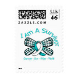 Cervical Cancer Butterfly I Am A Survivor Stamp