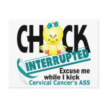 Cervical Cancer Chick Interrupted 2 postcards by awarenessgifts Cervical Cancer Chick Interrupted 2 postcards