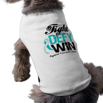 Cervical Cancer Fight Defy Win Dog Tshirt