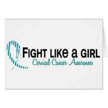 Cervical Cancer Fight Like A Girl 6.3 Greeting Cards