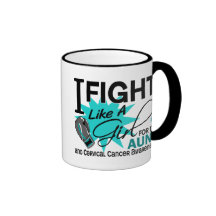 Cervical Cancer Fight Like A Girl Aunt 11 Mugs