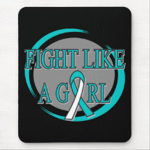 Cervical Cancer Fight Like A Girl Circular Mousepads
