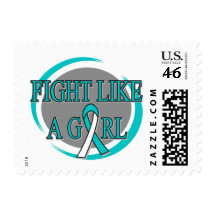 Cervical Cancer Fight Like A Girl Circular Stamps