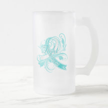 Cervical Cancer Fight Like a Girl Flourish Mug