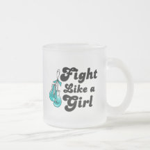 Cervical Cancer Fight Like A Girl Motto Mug