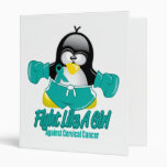 Cervical Cancer Fighting Penguin 3 Ring Binder