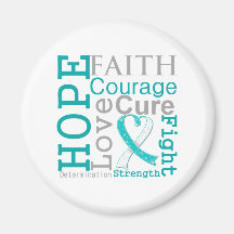 Cervical Cancer Hope Faith Motto Fridge Magnets