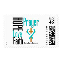 Cervical Cancer Hope Love Faith Prayer Cross Stamp