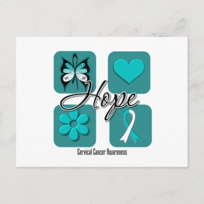 Cervical Cancer Hope Love Inspire Awareness Post Cards