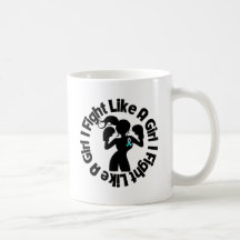 Cervical Cancer I Fight Like A Girl Pose Coffee Mug