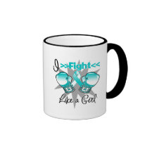 Cervical Cancer I Fight Like a Girl With Gloves Mugs
