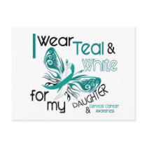 CERVICAL CANCER I Wear Teal and White Daughter 45 Postcard