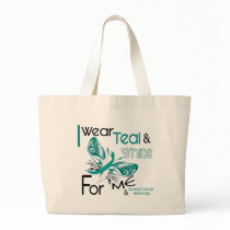 CERVICAL CANCER I Wear Teal and White For ME 45 bags by awarenessgifts CERVICAL CANCER I Wear Teal and White For ME 45 bags