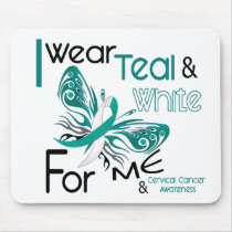 CERVICAL CANCER I Wear Teal and White For ME 45 Mouse Mat