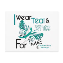 CERVICAL CANCER I Wear Teal and White For ME 45 Post Card