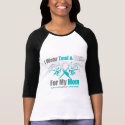Cervical Cancer I Wear Teal and White Mom t-shirts