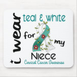 Cervical Cancer I Wear Teal & White For My Niece 4 mousepads