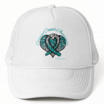 Cervical Cancer Mosaic Heart Ribbon hats by giftsforawareness Cervical Cancer Mosaic Heart Ribbon hats