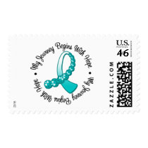 Cervical Cancer My Journey Begins With Hope postage by cancerapparel Cervical Cancer My Journey Begins With Hope postage