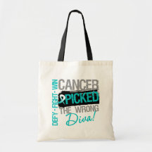 Cervical Cancer Picked The Wrong Diva Canvas Bags