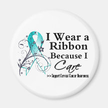 Cervical Cancer Ribbon Because I Care Magnet