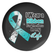 Cervical Cancer Ribbon Hero in My Life Party Plate