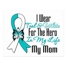 Cervical Cancer Ribbon My Hero My Mom Post Cards